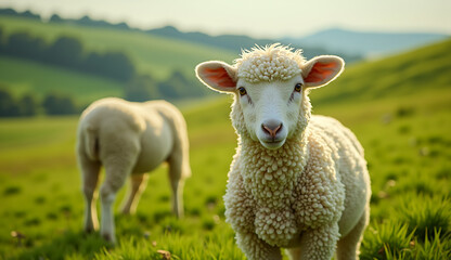 Obraz premium sheep livestock outside 