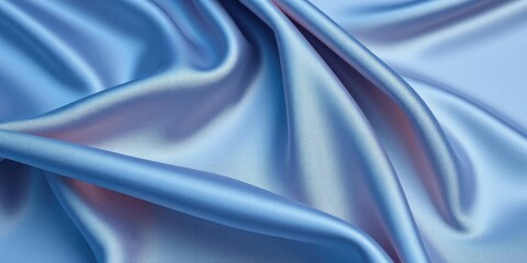 Fototapeta premium Smooth blue silk fabric draped and folded, delicate, design