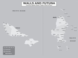 Obraz premium Australian Countries Geography Political map. Political map of country with capital, province or state capital, major cities and town.