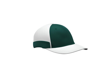 Fototapeta premium Minimalist Dark Green Cap on White Background, Modern Flat Lay Design