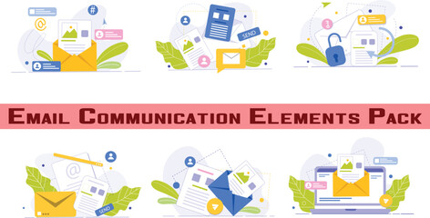 Email communication elements, ideal for crafting professional email designs and templates.