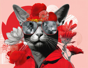 Sketch composite 3D photo collage trend artwork 