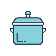 Color illustration icon for pot