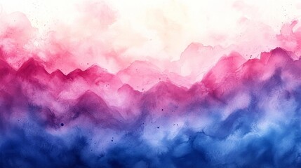 Obraz premium Watercolor Mountain Landscape with Soft Colors. Generative AI