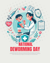 National Deworming Day on February 10 Child Health Day in India social media post banner template