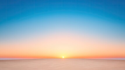 Obraz premium Serene sunset over a calm horizon, showcasing vibrant colors blending in the sky