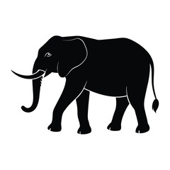 Fototapeta premium elephant silhouette isolated on white vector illustration