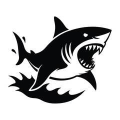 shark cartoon isolated on white vector illustration