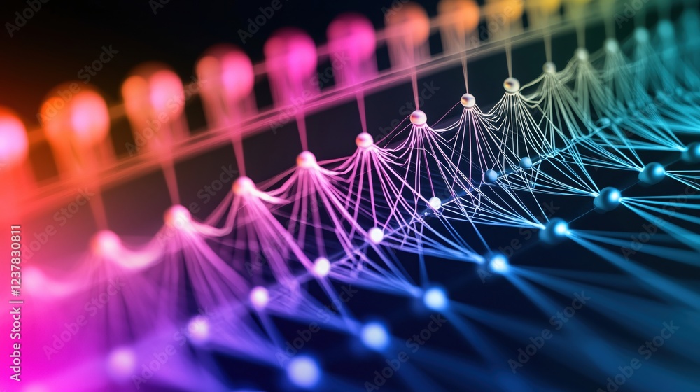 Poster abstract network data flow connections digital technology