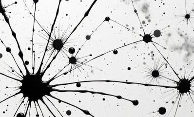 Abstract black ink splatter design