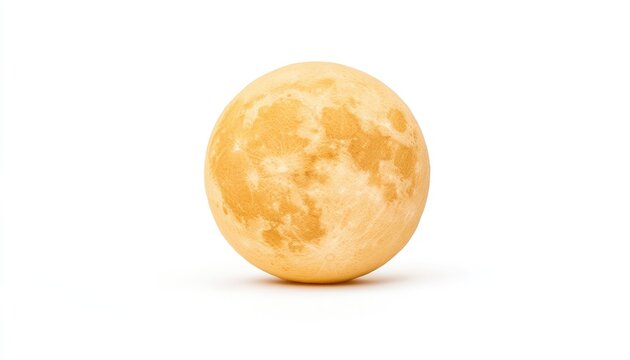 A realistic depiction of a glowing full moon against a plain white background, suitable for various uses