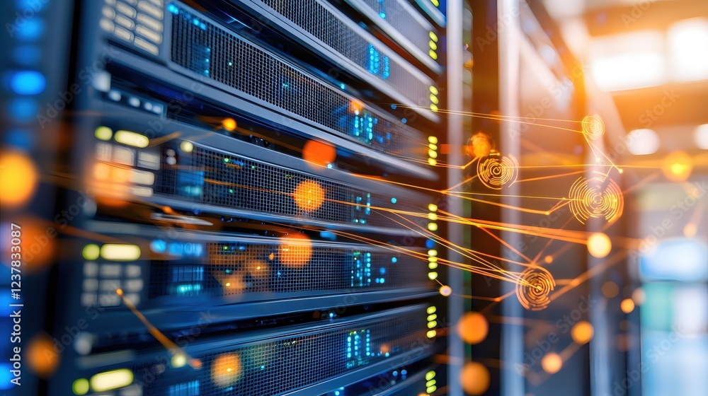 Poster modern data center server network technology innovation