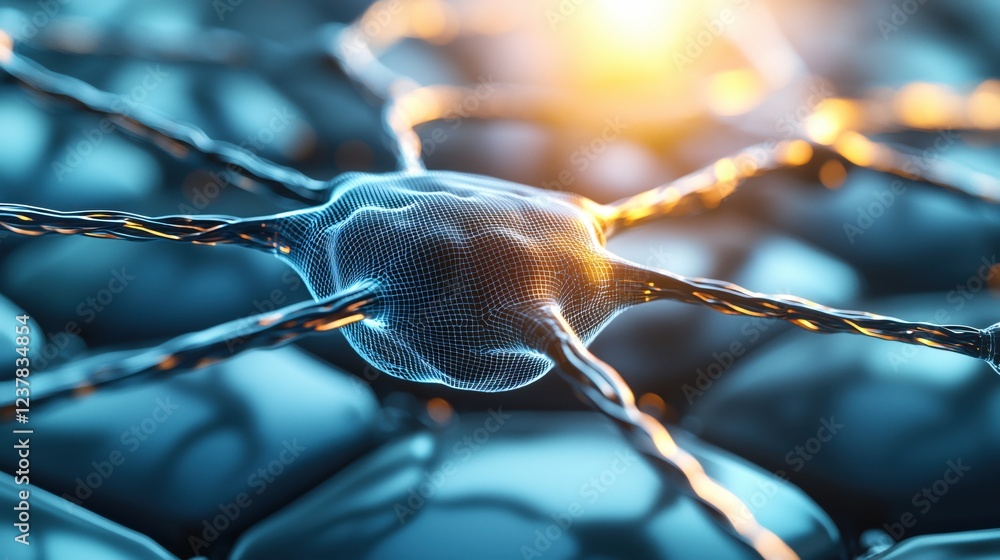 Aufkleber neural network abstract digital art science technology background