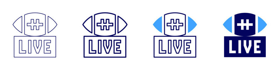Obraz premium American football icon in 4 different styles. Thin Line, Line, Bold, and Bold Line. Duotone style. Editable stroke