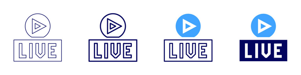 Live icon in 4 different styles. Thin Line, Line, Bold, and Bold Line. Duotone style. Editable stroke