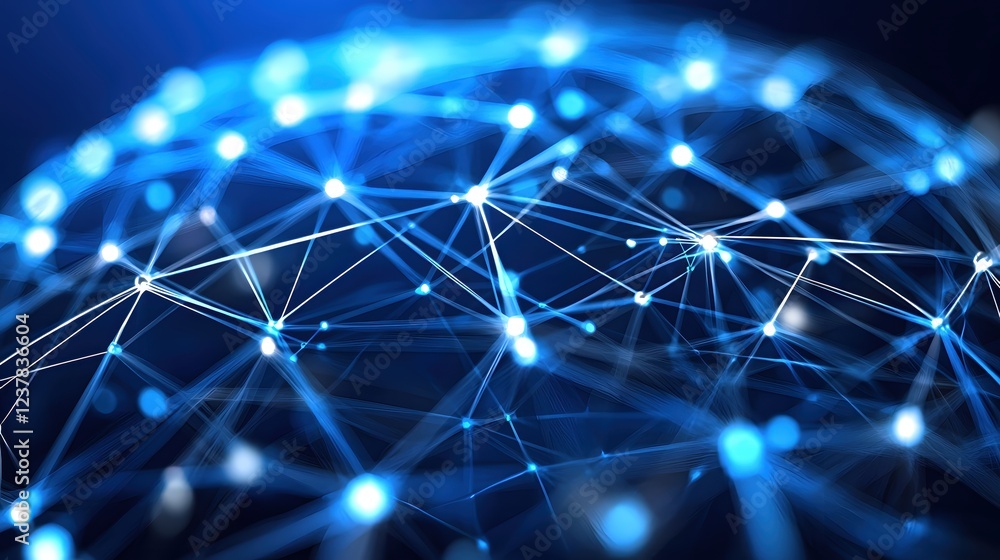 Aufkleber abstract blue network globe connection technology digital data
