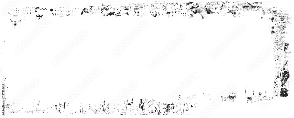 Poster Vector border frames with rough edges . Irregular frame template collection . distress texture . Grunge frame borders isolated on the background . Rough edges effect .
