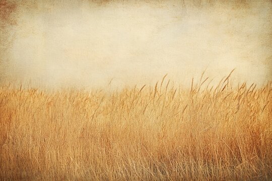 Golden wheat field with vintage texture background.