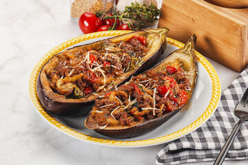 Baked eggplant with minced meat