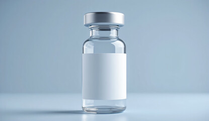 Empty Medicine Vial with Blank Label for Branding and Advertising