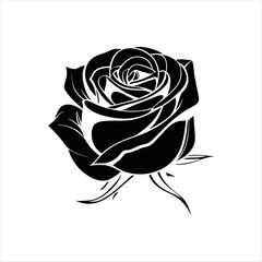 Rose stylized flower vector illustration