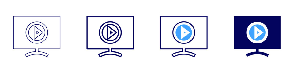 Streaming chat icon in 4 different styles. Thin Line, Line, Bold, and Bold Line. Duotone style. Editable stroke