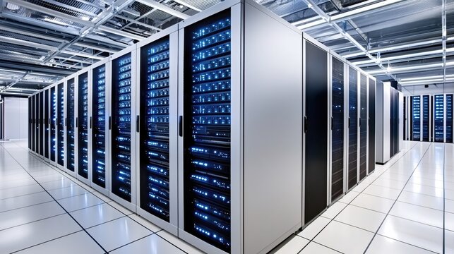 Modern Data Center Server Room Technology Infrastructure