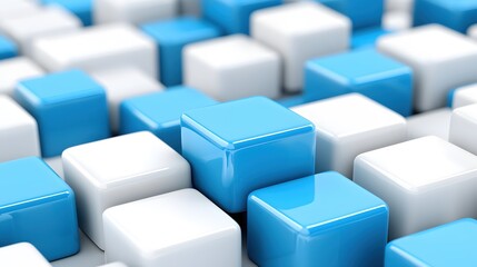 Obraz premium Abstract Blue and White Cubes Modern Design Background