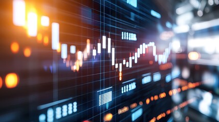 Fototapeta premium Dynamic Financial Data Streaming Global Market Trends