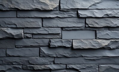 Textured gray stacked stone wall