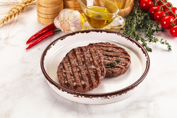 Grilled beef cutlet for burger