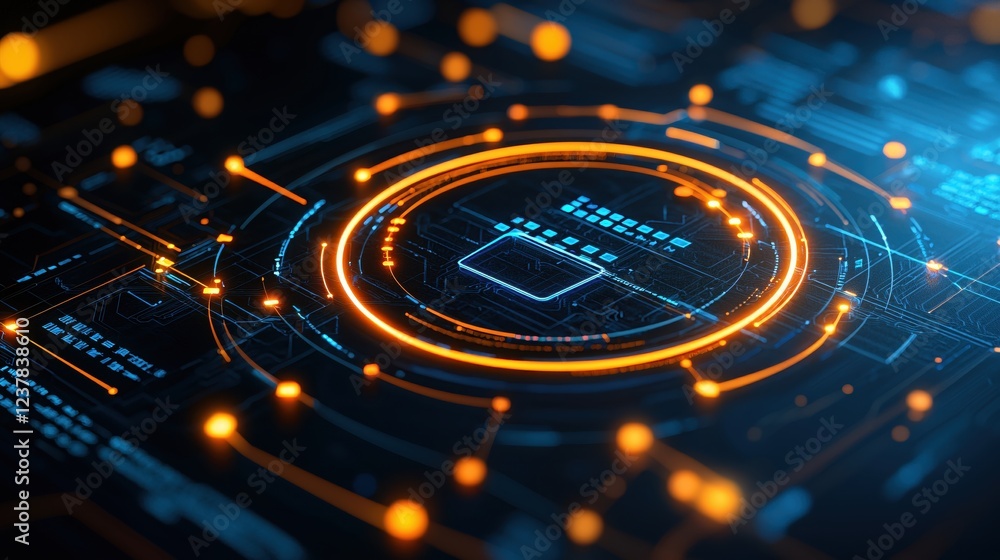 Aufkleber Futuristic Technology Circuit Board Abstract Design Digital Interface