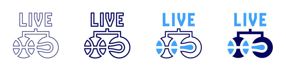 Streaming monetization icon in 4 different styles. Thin Line, Line, Bold, and Bold Line. Duotone style. Editable stroke
