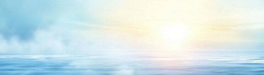 Obraz premium Radiant sunbeams illuminating a picturesque cloudscape in the vibrant sky