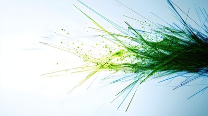 Abstract Green Lines Light Blue Background Dynamic Energy Design