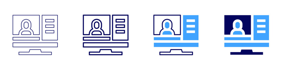 Streaming services icon in 4 different styles. Thin Line, Line, Bold, and Bold Line. Duotone style. Editable stroke