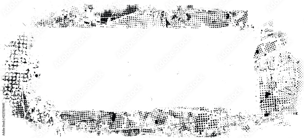 Poster Vector border frames with rough edges . Irregular frame template collection . distress texture . Grunge frame borders isolated on the background . Rough edges effect .

