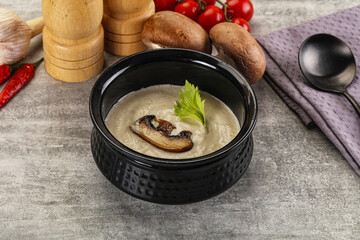 Delicous mushroom champignon cream soup