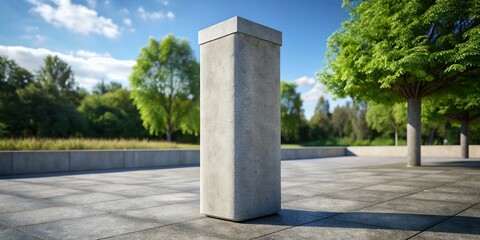 Abstract Long Exposure Concrete Pillar, Urban Architecture, Minimalist, Night Photography, Modern Design