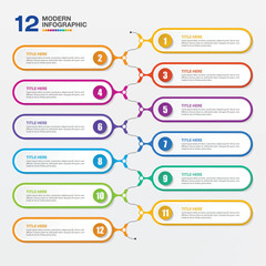 Infographic 12 options or step for presentation.