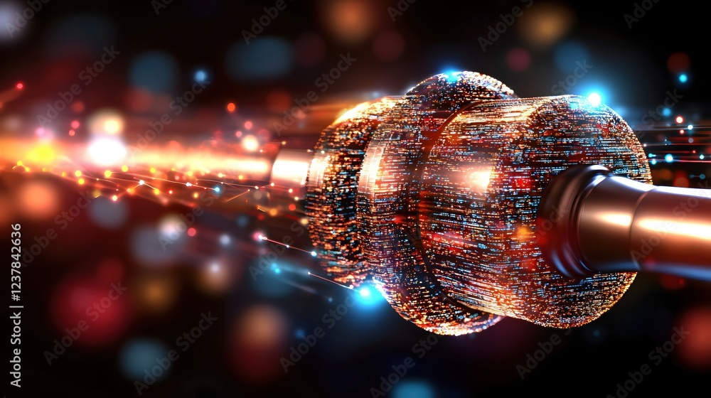 Poster Futuristic Data Stream Network Technology Abstract Background