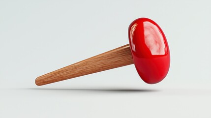 Abstract Red and Brown Textured Object On White Background