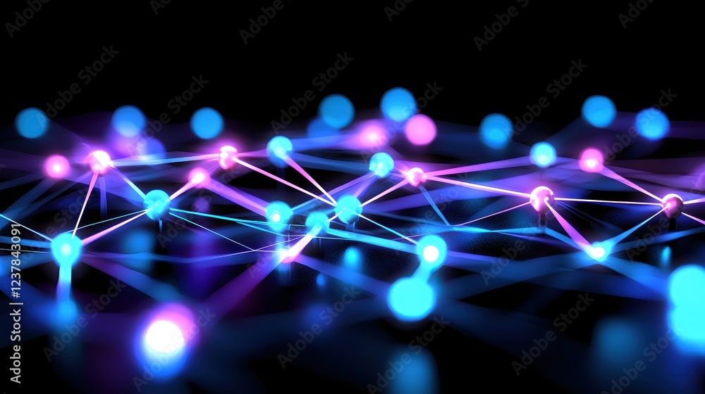 Poster Abstract Network Digital Connections Glow Technology Background