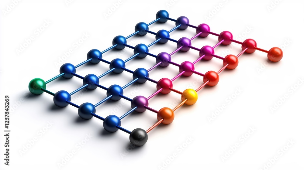 Poster colorful network sphere connection abstract background design