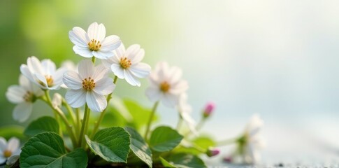 Fototapeta premium Delicate Hepatica nobilis flowers on a crisp white background, nature, garden