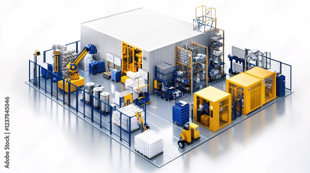 Aufkleber modern automated factory production line robotics technology industry
