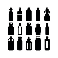 Collection of Various Empty Bottle and Container Silhouettes design