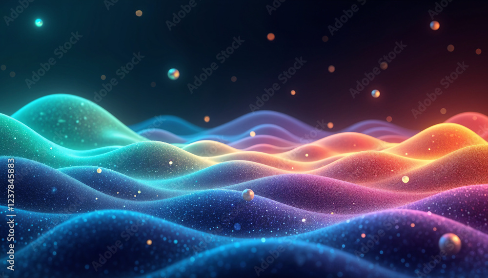 Aufkleber futuristic modern abstract background of waves and lines . generative ai