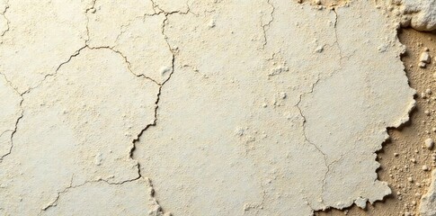 Fototapeta premium stucco wall displays cracks and peeling texture, erosion, exterior