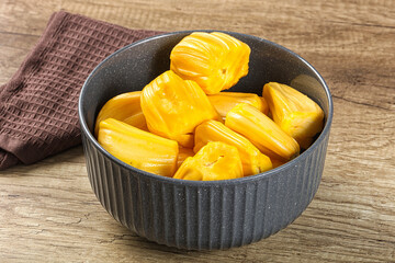 Raw ripe yellow jackfruit segment
